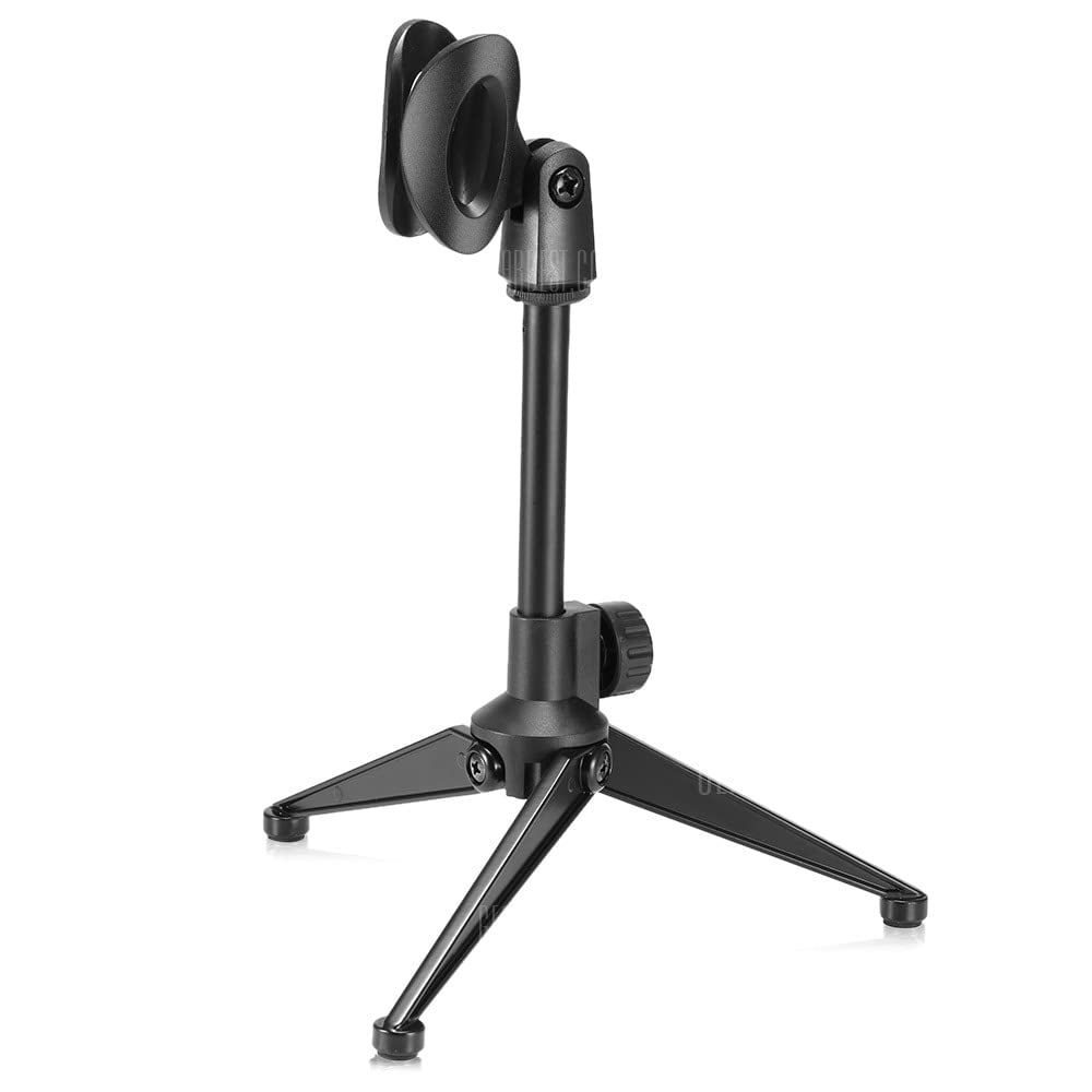 Powerpak Pc-03 Desktop Microphone Tripod Stand With Mic Holder | For Vlogging/Live Streaming/Meetings/Lectures/Speaking/Podcasts