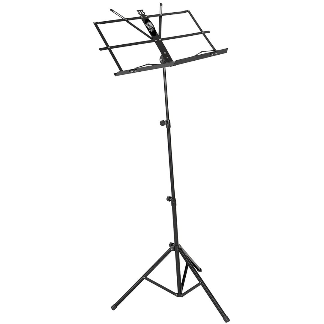 Intern Adjustable Orchestra Conductor Musical Notation Lyrics Stand with Carrying Bag, Light Weight for Travel, Black, (INT-NSB-