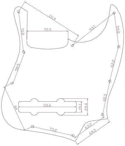 Dopro 5 String Jazz Bass Pick Guard J Bass Scratch Plate for USA/Mexican Fender 5 String Jazz Bass Aged White 3 Ply