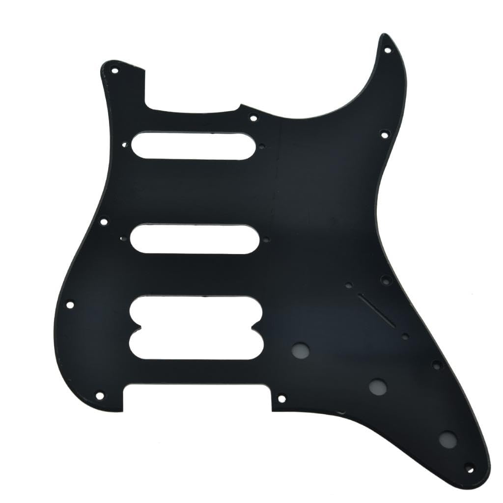 Dopro 11-Hole ST/Strat HSS Guitar Pickguard Humbucking Pickup No screw holes for American Ultra Series Strats Matte Black