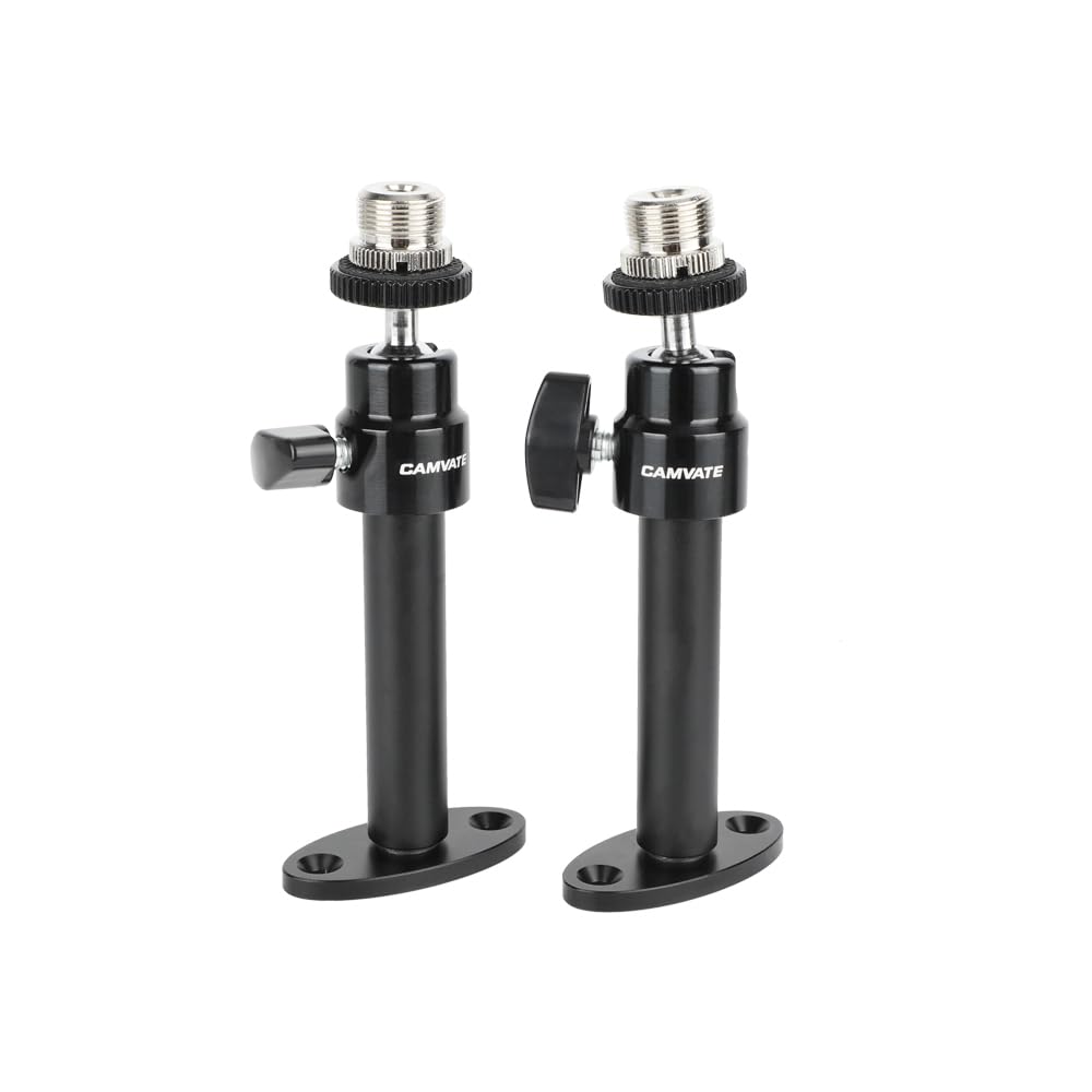 CAMVATE Wall Mount Bracket with 1/4-20 Female to 5/8-27 Male Mic Screw(2 Pieces)-24006