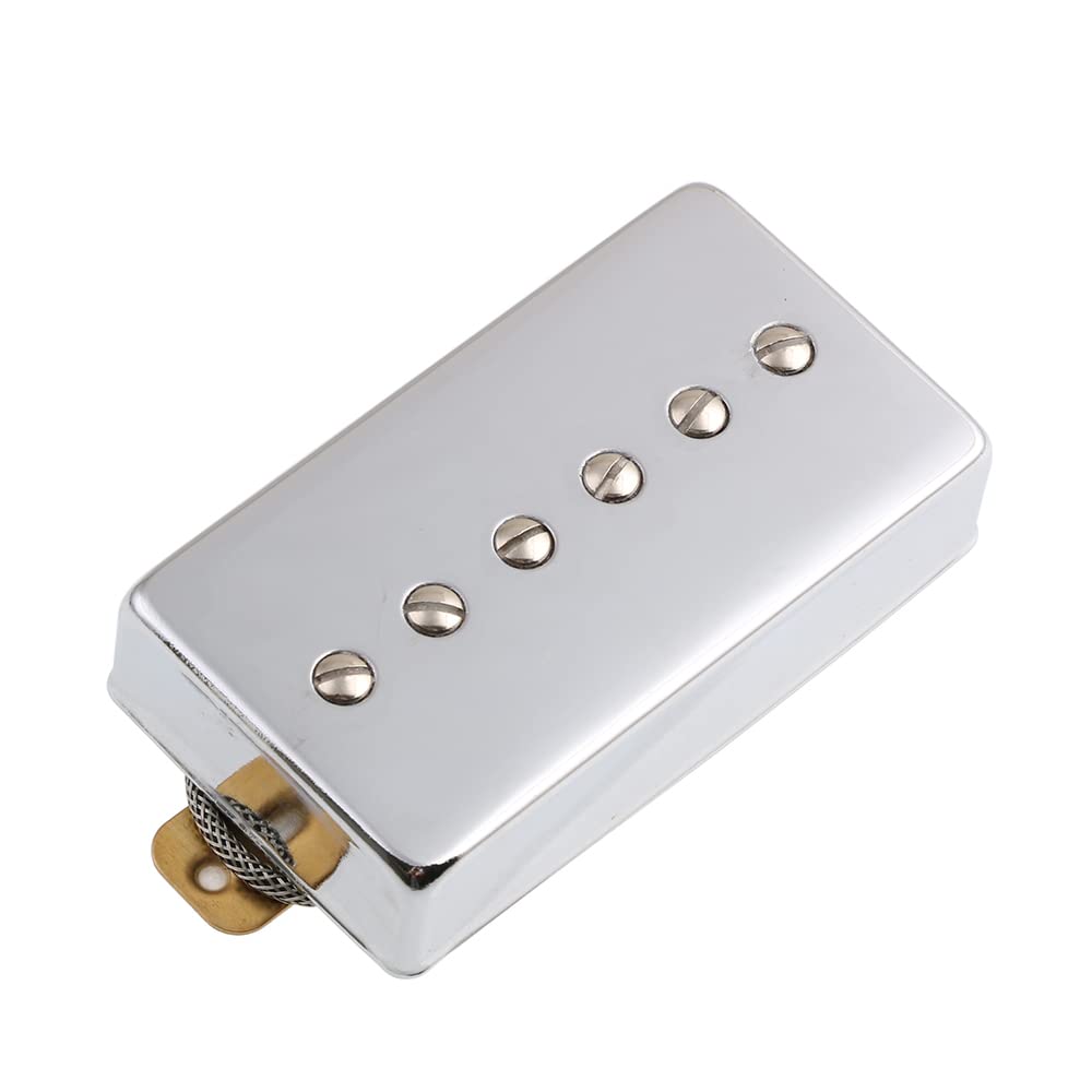 LYWSMSK Alnico 5 Magnet Humbucker Sized P90 Electric Guitar Pickups Neck & Bridge Pickups (Chrome)