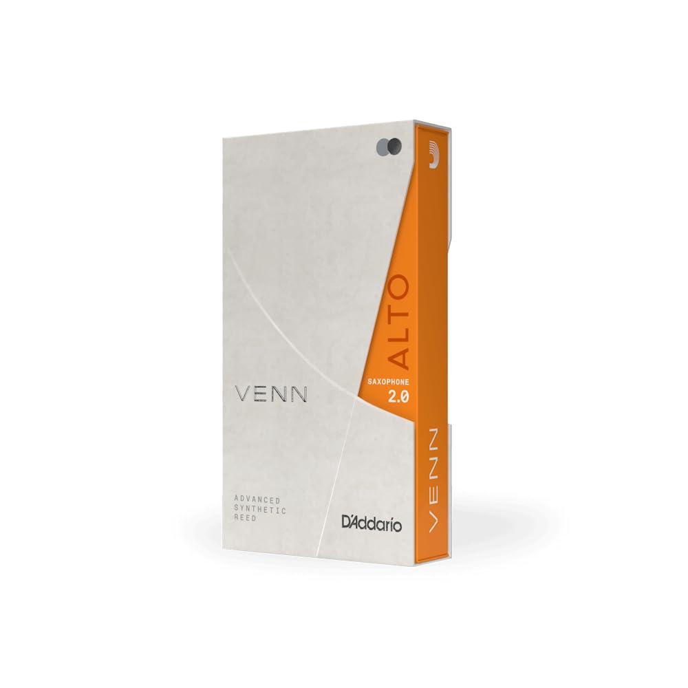 DAddario VENN G2 Synthetic Alto Saxophone Reeds - Alto Sax Reeds with Advanced Synthetic Reed Construction of Polymer Fibers, R