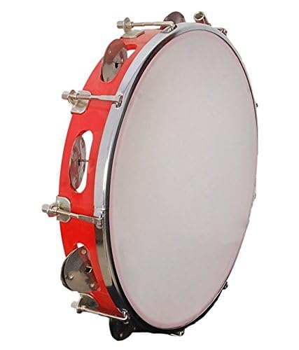 Gosaimusical Dafli Musical Instrument Tambourine Hand Percussion Fibre Daffli Bhajan, Kirtan instrument 8 INCH Tambourine With H