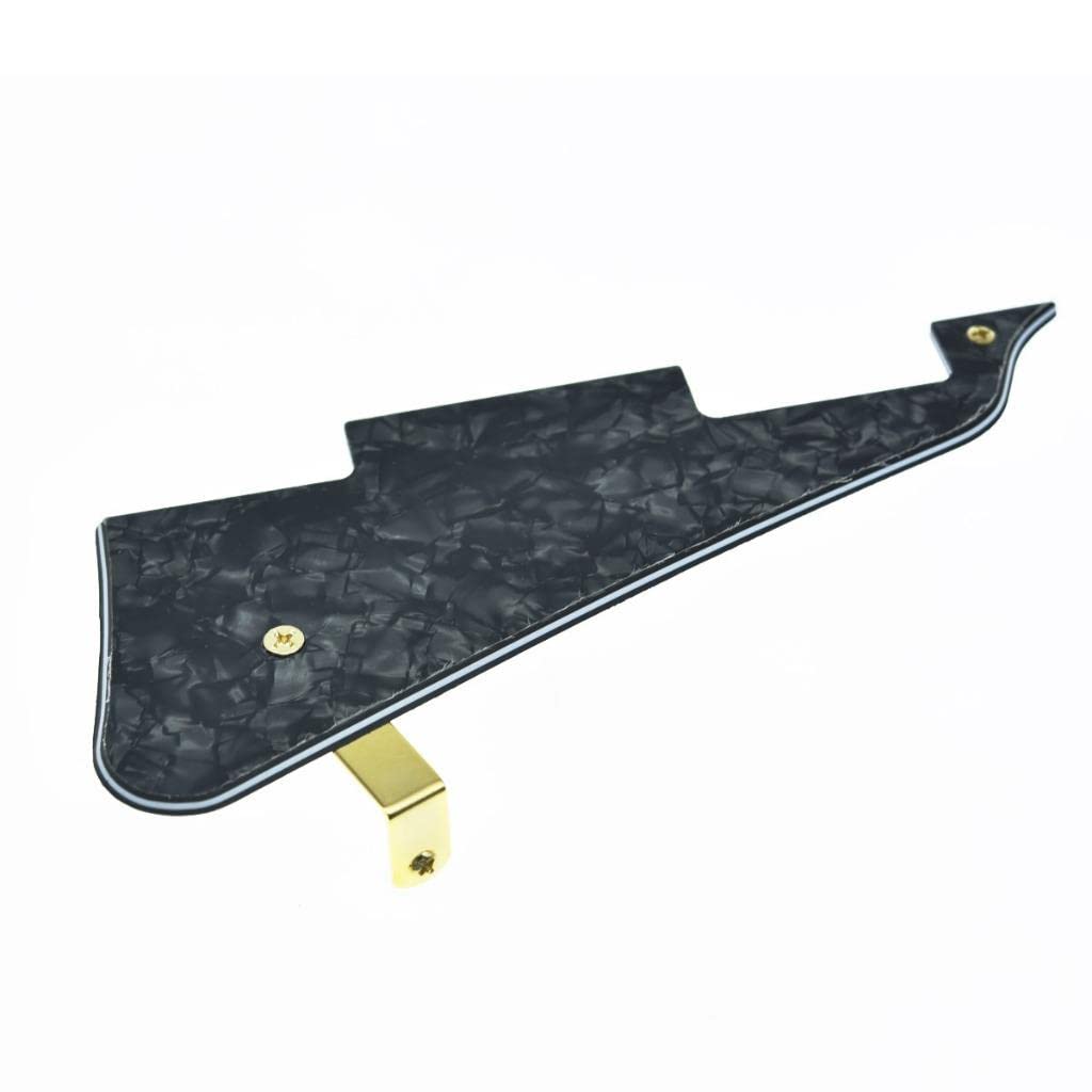 Dopro Lp Guitar Pickguard And Lp Stainless Steel Bracket With Gold Steel Mounting Screws For Usa Les Paul Black Pearl