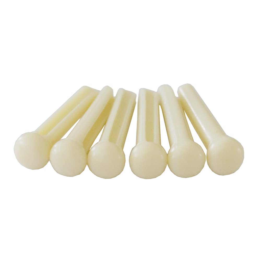 Metallor Guitar Bridge Pins String Pegs For Acoustic Guitar Parts Replacement Set Of 6 Pieces Ivory.