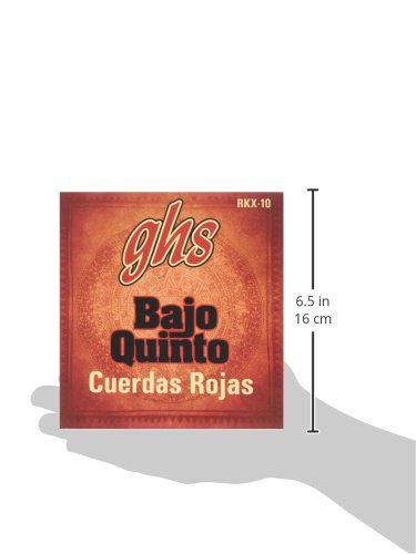 GHS Strings RKX-10 RED COATED STAINLESS STEEL BAJO QUINTO Strings, Loop End - Cuerdas Rojas