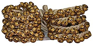 Uapan Brass Big Ghungroo White Cotton String Bells For Professional Dancers (Pair, 75+75_2.5 Cm)