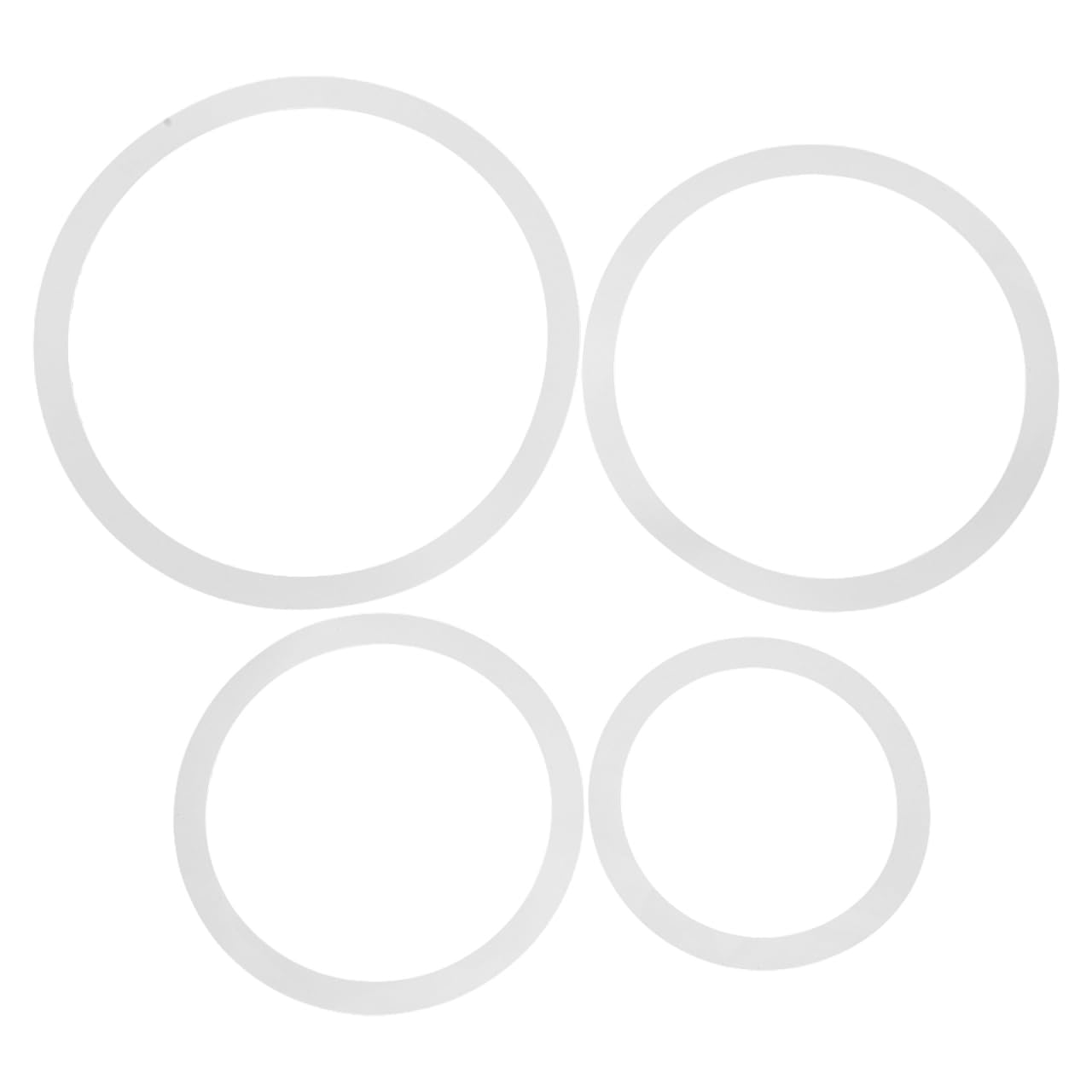Angoily 4Pcs Drum Mute Ring For Snare, Silencer Muffler Pack 10 12 14 16 Inch, White PC Dampening Accessory To Control Overtones