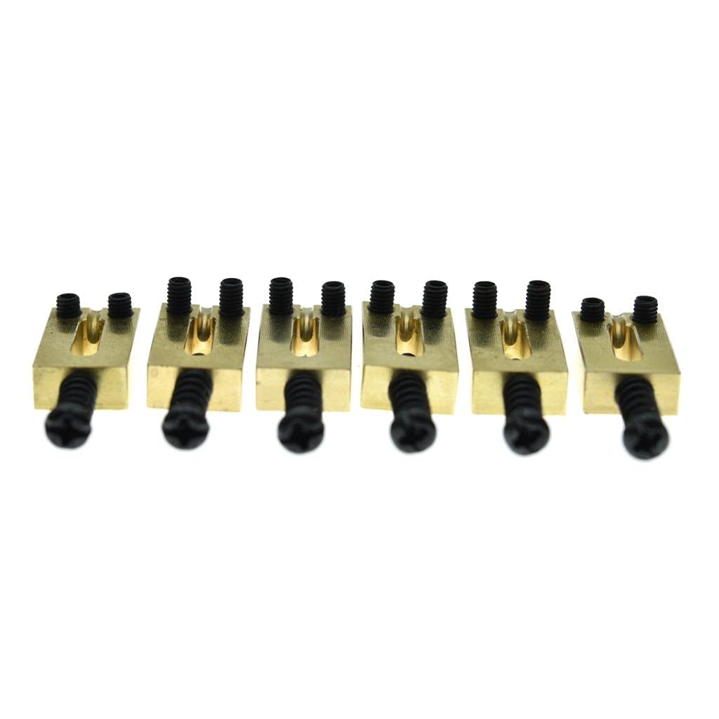 Dopro Solid Brass Guitar Bridge Saddles Brass Saddle 10.5mm for Stratocaster or Telecaster