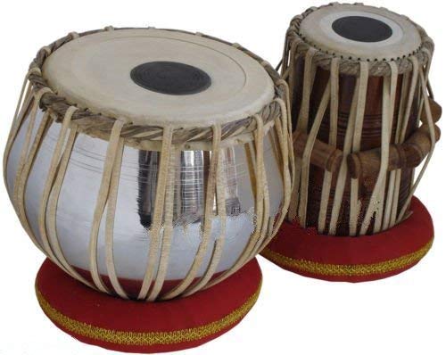 Surjan Singh & Sons Regular Style Tabla Set Chrome Color Bayan Sheesham Dayan With Hammer, Bag And Skin Cover - A Musical Instru