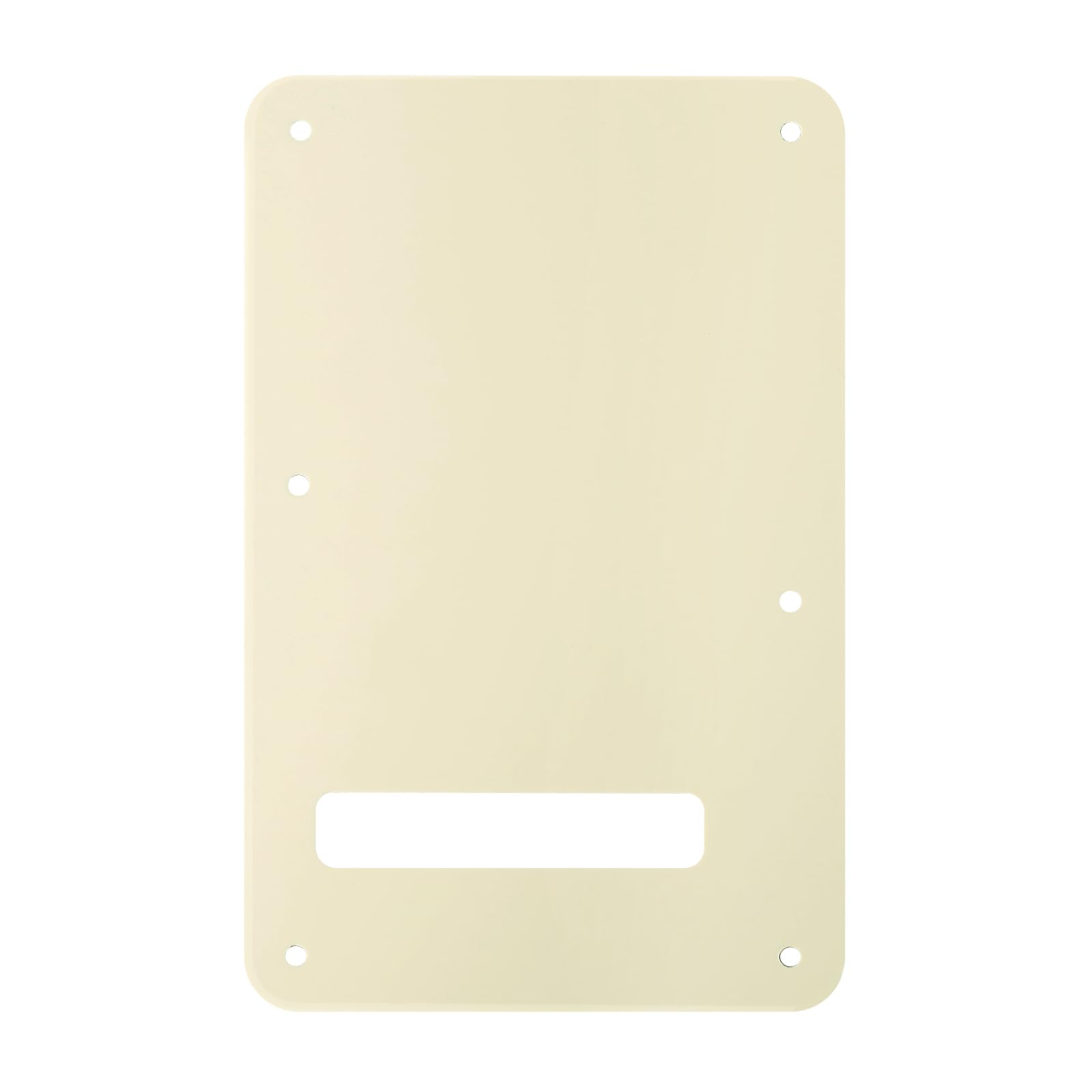 Banworks Electric Guitar 4 Ply Backplate 6-Hole Trem Tremolo Cover for USA/Mexican Fender Standard Strat ST JT/HGB-01 Vintage Wh