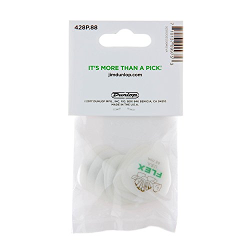 Dunlop Tortex Flex Standard .88mm Green Guitar Pick, 12 Pack