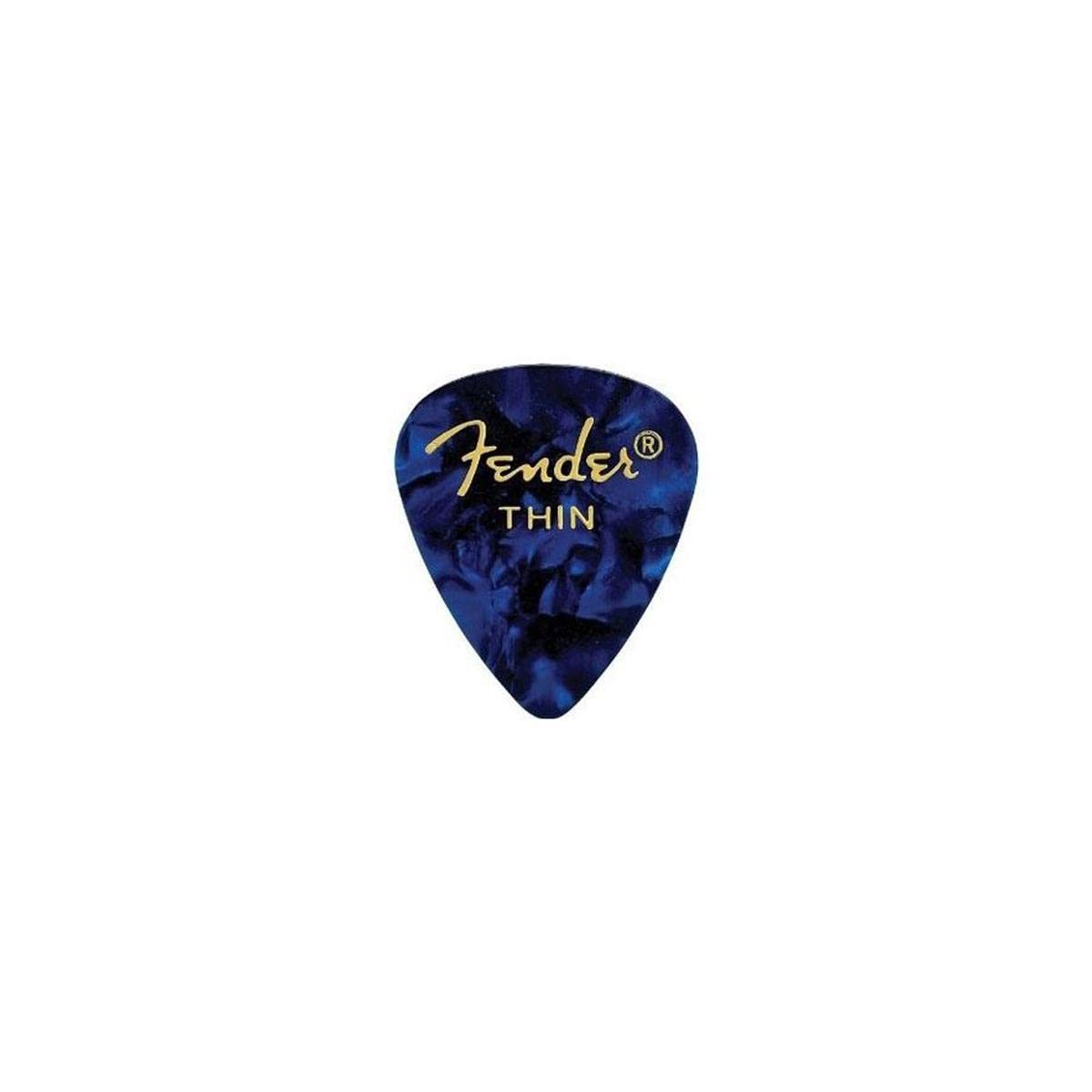 Fender Premium Celluloid Guitar Picks 351 Shape, Blue Moto, Thin, 12-Pack