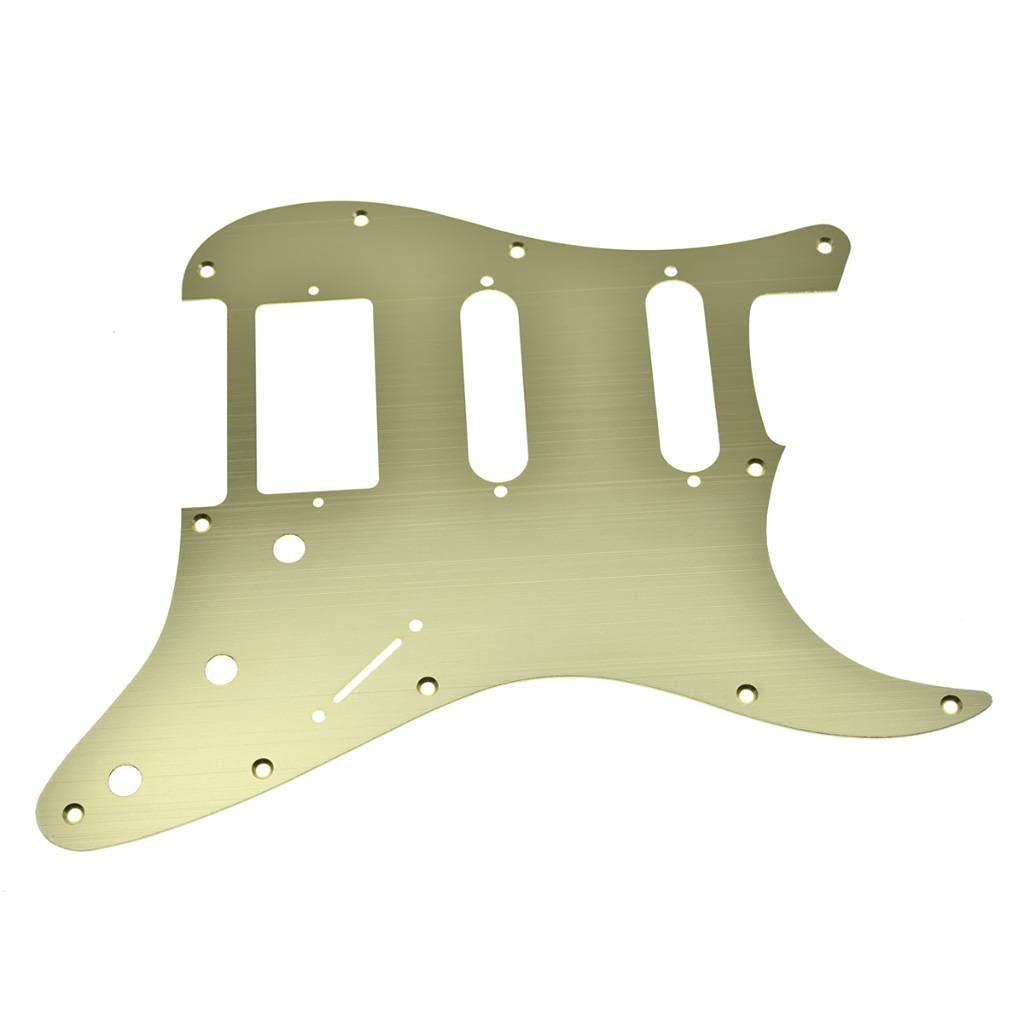 Dopro 11-Hole Aluminum Anodized Modern Style Strat Hss Guitar Pickguard Scratch Plate Fits American/Mexican Fender Gold