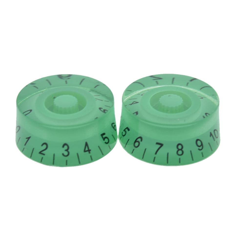 KAISH 4pcs Green with Black Number Guitar Speed Dial Knobs Control Knob fits LP Guitar