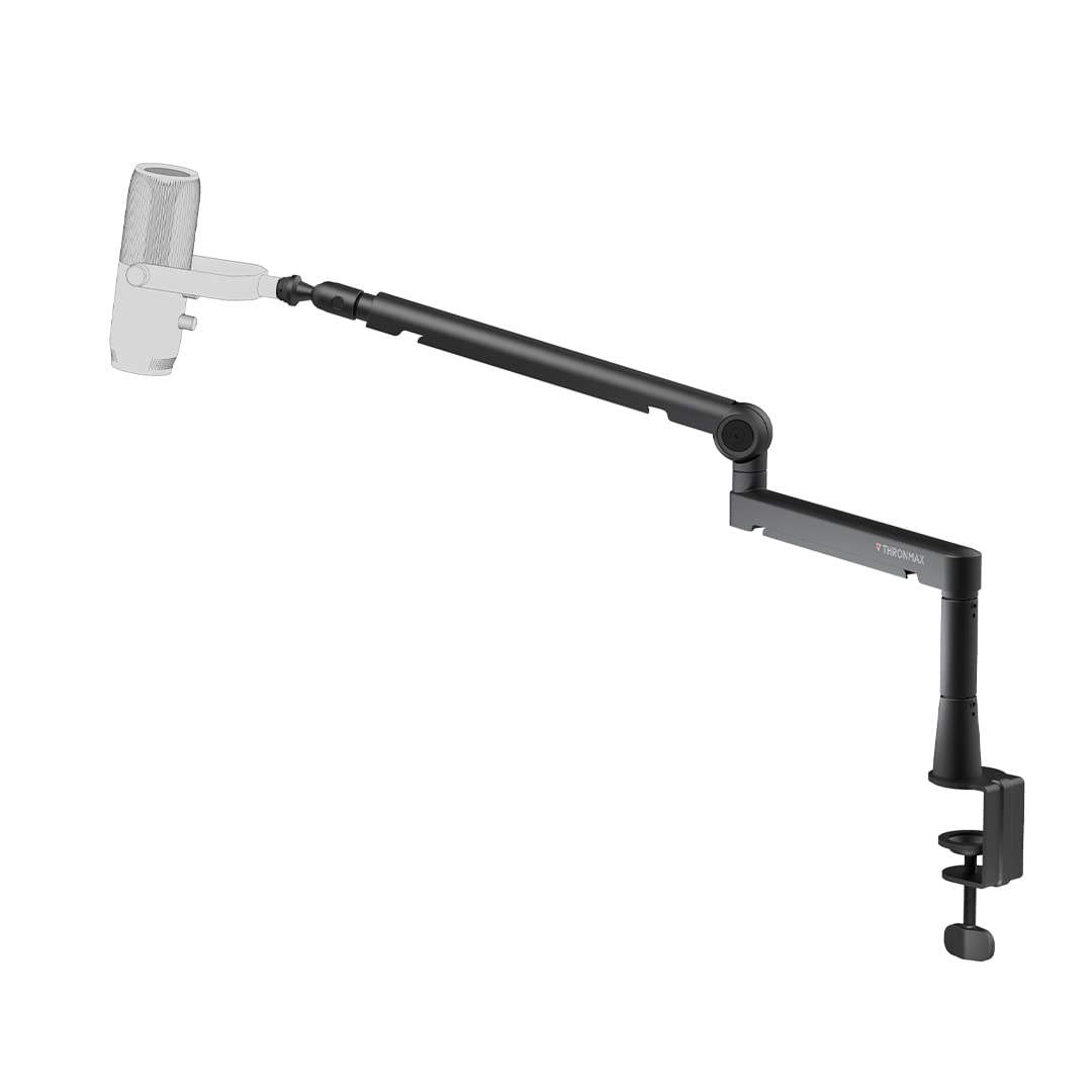 Thronmax Twist S6 Microphone Boom Arm, Low Profile Mic Stand With Cable Management,Desk Clamp, Versatile Mounting, All-Metal And