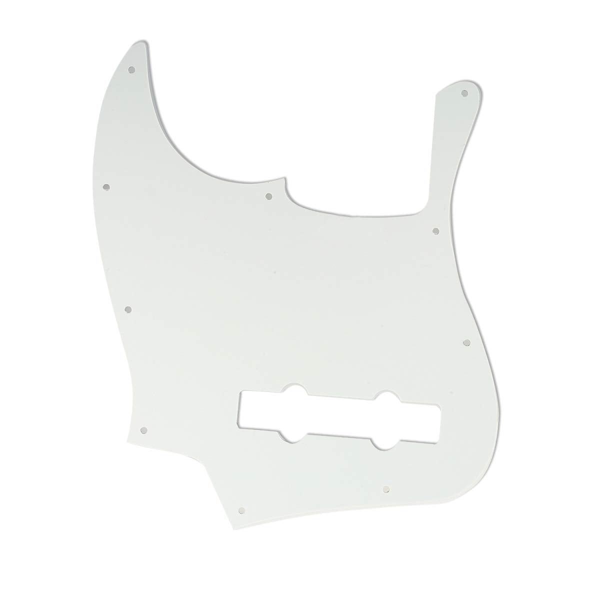 Musiclily Pro 5-String 10-Hole Contemporary J Bass Pickguard for Fender Mexican Jazz Bass, 3Ply Parchment