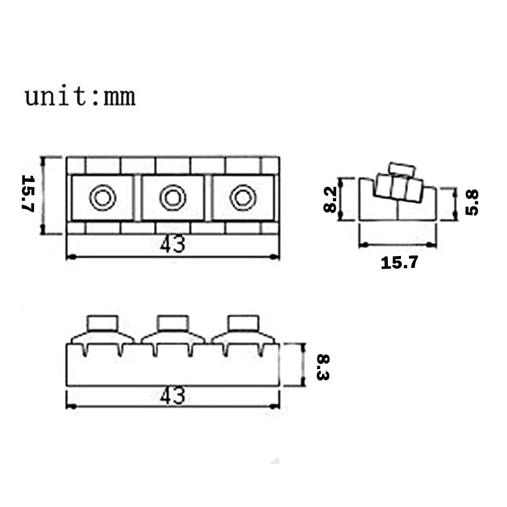 R3 Electric Guitar String Locking Nut for Floyd Rose Tremolo Bridge 43mm (Chrome with Black nut)