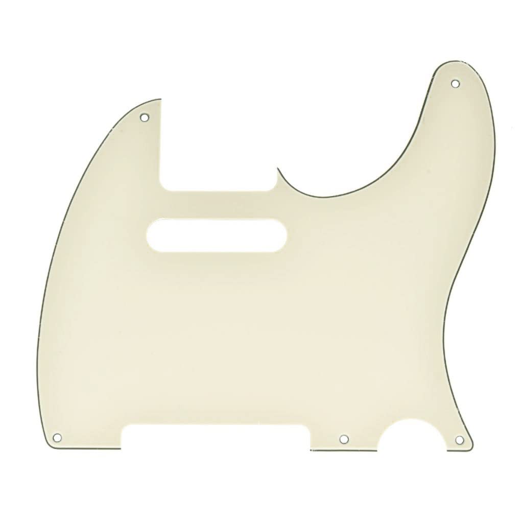 Dopro 5 Hole Vintage Tele Guitar Pickguard Scratch Plate fits USA/Mexican Fender Telecaster Aged White 3 Ply