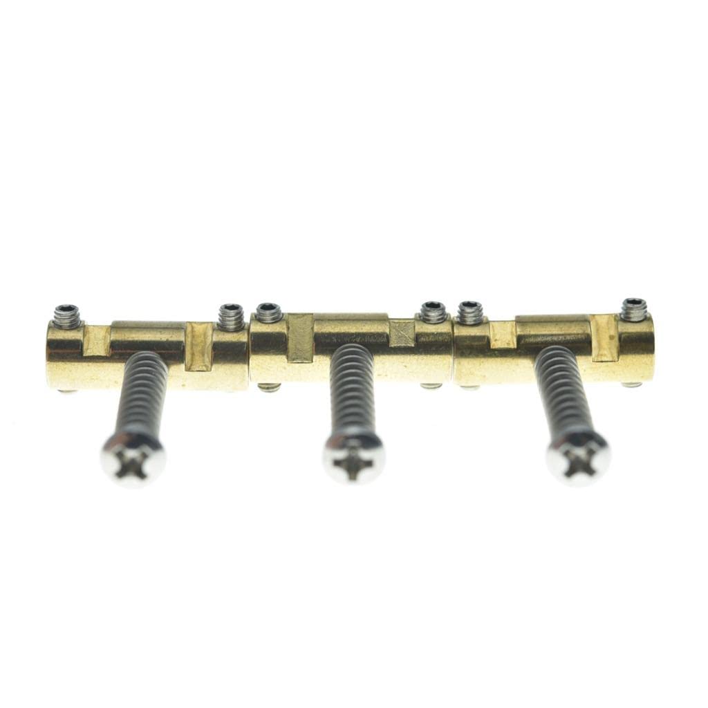 Dopro Set of 3 Brass Compensated Saddles Barrel Style Brass Bridge Saddles for Vintage 52/62 Tele/Telecaster Bridges