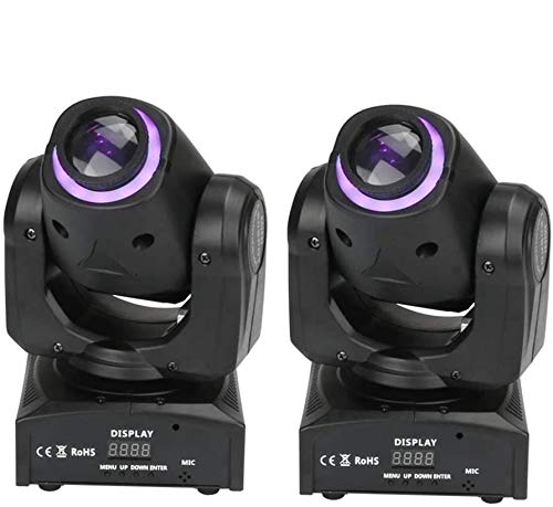 60W Moving Head Lights 6 IN1 DMX-512 16/18 Channels Stage Lighting Sound Activated Spotlight RGBW+Amber+UV for Party KTV Pub Bar