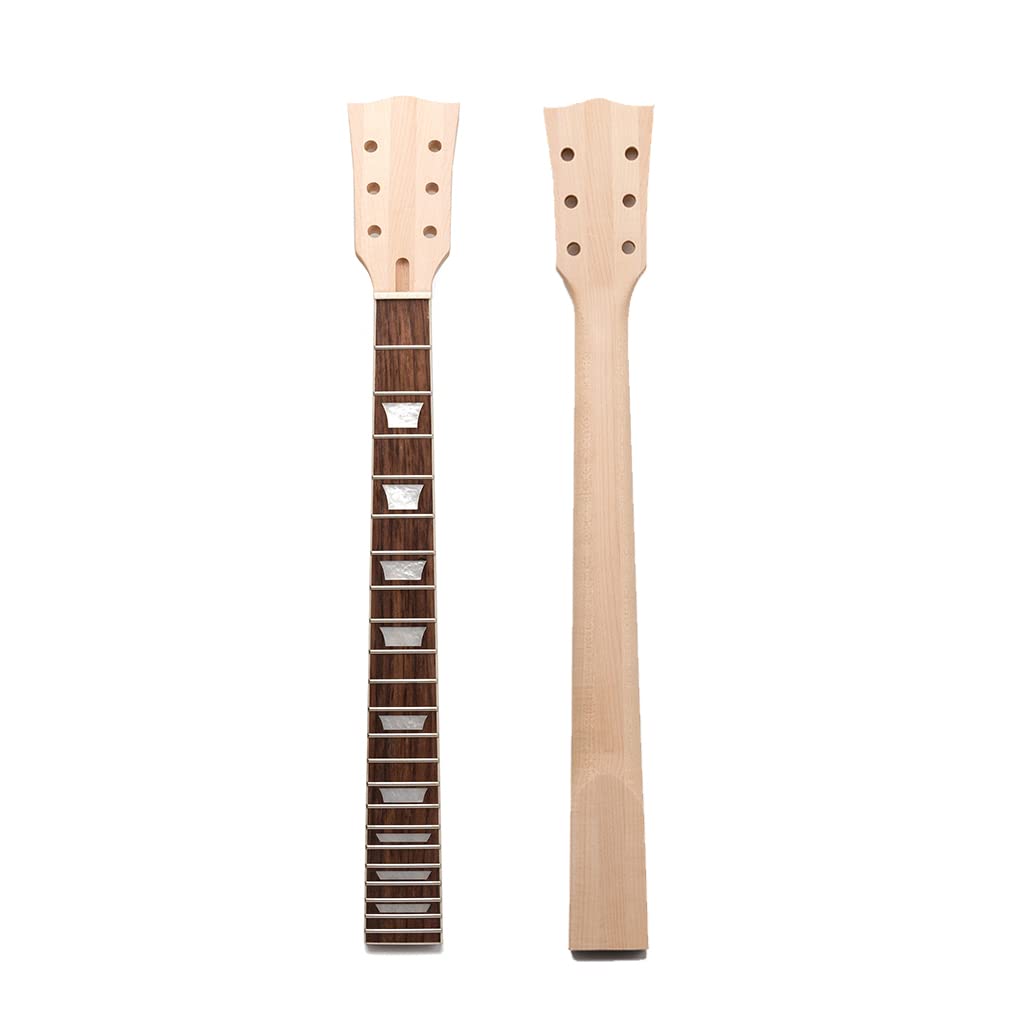 Ogdni 22 Fret Guitar Neck Maple Rosewood Fingerboard With Binding Inlay For Lp Electric Guitar Neck Replacement