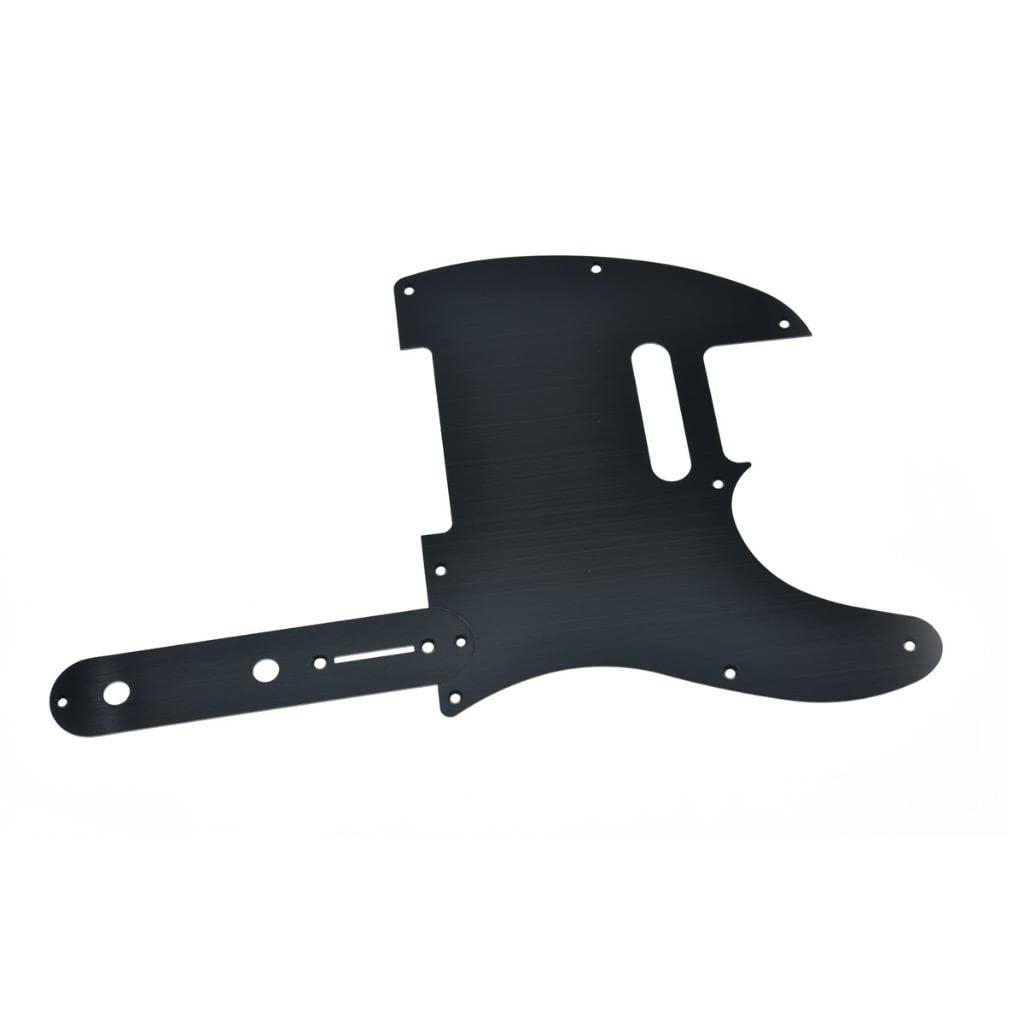 KAISH Metal Aluminum Anodized Tele Pickguard with Metal Control Plate and Screws for American/Mexican Telecaster Black