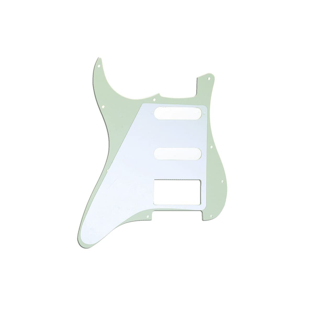 Musiclily 11 Holes HSS Guitar Pickguard Plate for Fender US/Mexico Standard Stratocaster Strat ST Modern Style, 3Ply Ivory