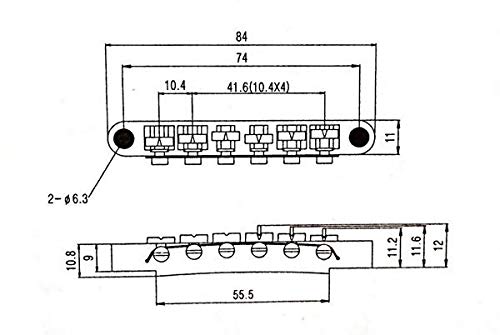 Guyker Guitar Saddle Bridge - Tune-O-Matic Bridges with Studs Replacement for LP EPI 6 String Electric Guitar (GM003, Bronze)