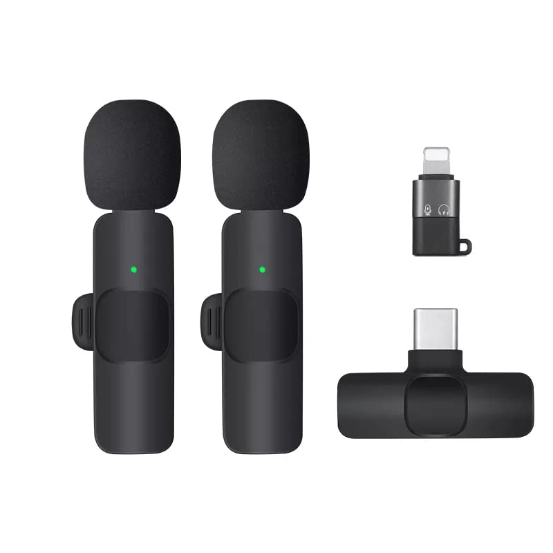 Careflection K9 Dual Wireless Lavalier Microphone Plug and Play, No Need APP & Bluetooth Collar Mic for All iPhone, iPad, Mac De