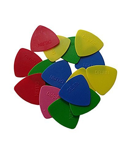 Sai Musical Store Delrin Triangular Guitar Pick Assorted Color & Thickness (Celluloid + Abs), Basics Guitar Plectrums, 30 Varied