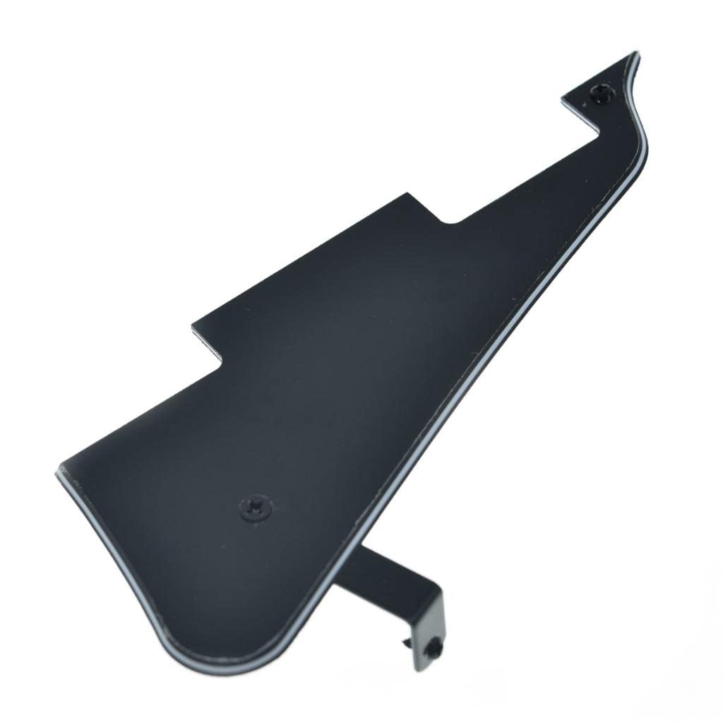 Dopro Lp Guitar Pickguard And Lp Stainless Steel Bracket With Black Steel Mounting Screws For Usa Les Paul Black 3Ply