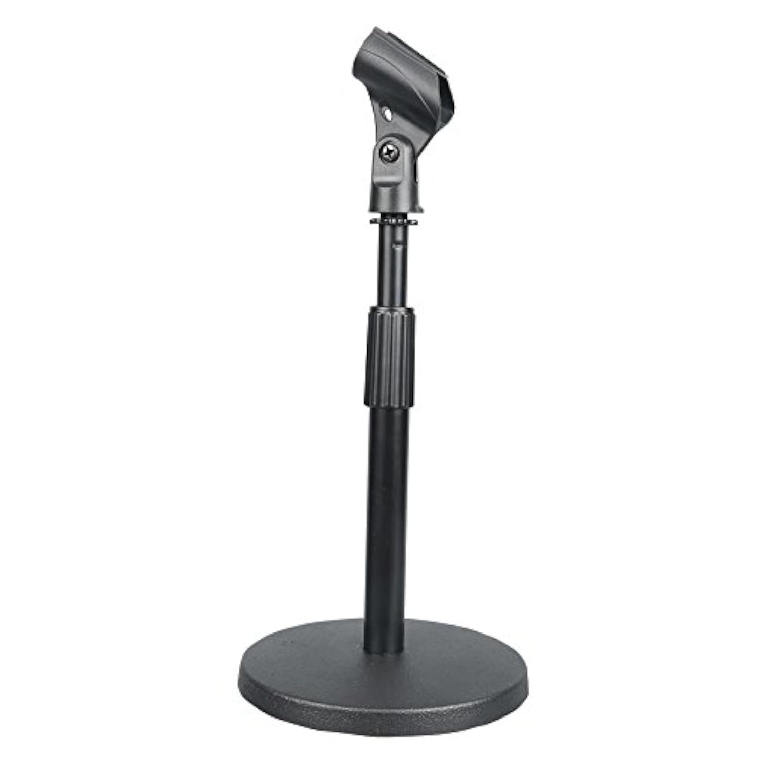 Pyle Compact Tabletop Microphone Stand -Mini Desktop Mount W/Height Adjustment 9 To 13 High & Universal M-6 Mic Holder-Solid Rou
