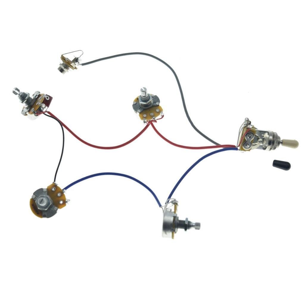 Guitar Prewired Wiring Harness Humbucker Solderless Wiring Harness 2V2T With 500K Pots And 3 Way Toggle Switch For Sg G-400 Seri