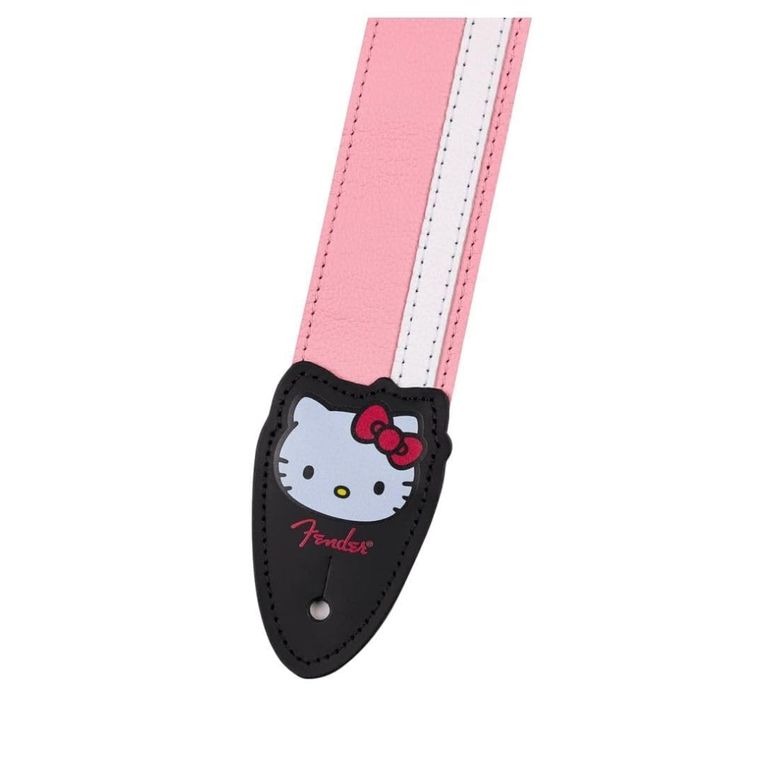 Fender Hello Kitty Leather Strap, Adjustable Length from 34'' to 59'', Leather Ends, Pink