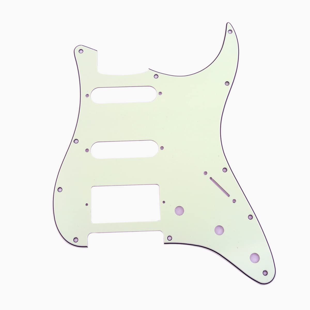 Musiclily 11 Holes Hss Guitar Pickguard Plate For Fender Us/Mexico Standard Stratocaster Strat St Modern Style, 3Ply Ivory