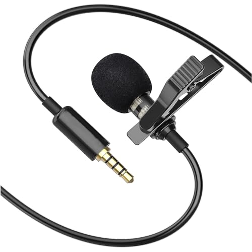 Kanget 3.5mm Clip Collar Mic for YouTube, Collar Mike for Voice Recording, Lapel Mic Mobile, Pc, Laptop, Android Smartphones, DS