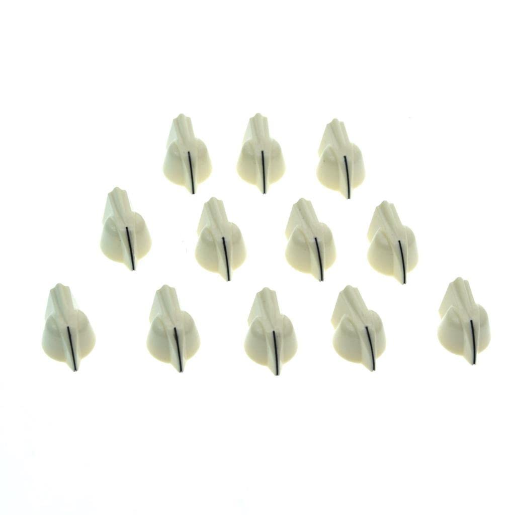 Dopro 12-Pack 1/4'' Universal Vintage Raised Mini Chicken Head Knobs Small Size Guitar Bass Potentiometer Knobs Amplifier Knob E