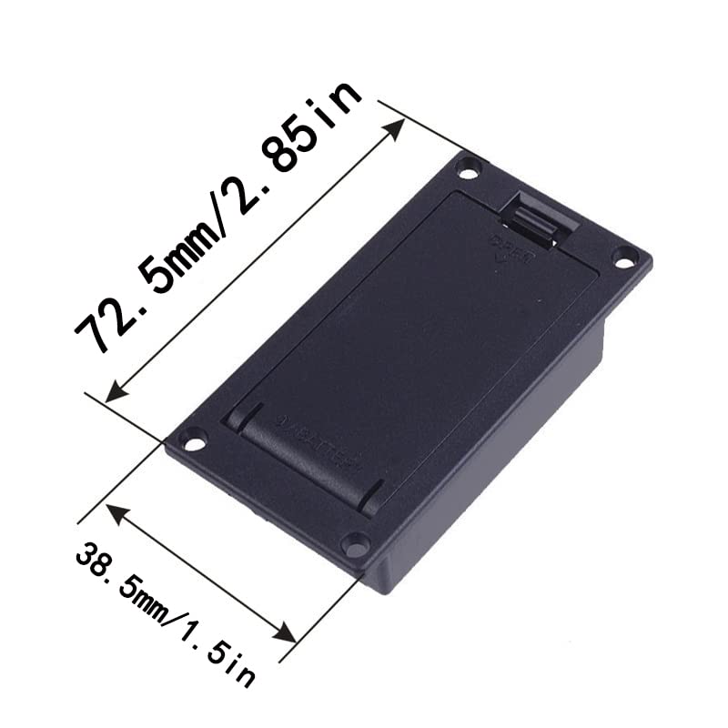 MEETOOT 9V Battery Box Case Holder 72.5x38x22mm Guitar Battery Cover Box for Active Guitar Bass Pickup