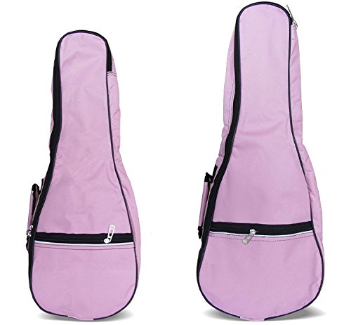 HOT SEAL Waterproof Durable Colorful Ukulele Case Bag with Storage (21in, pink)