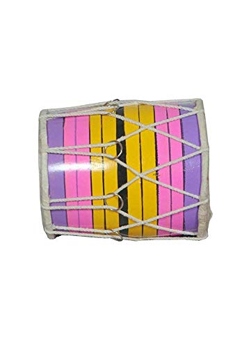 Deals India Mini Dholak For Kids Or Decoration- Multi Color