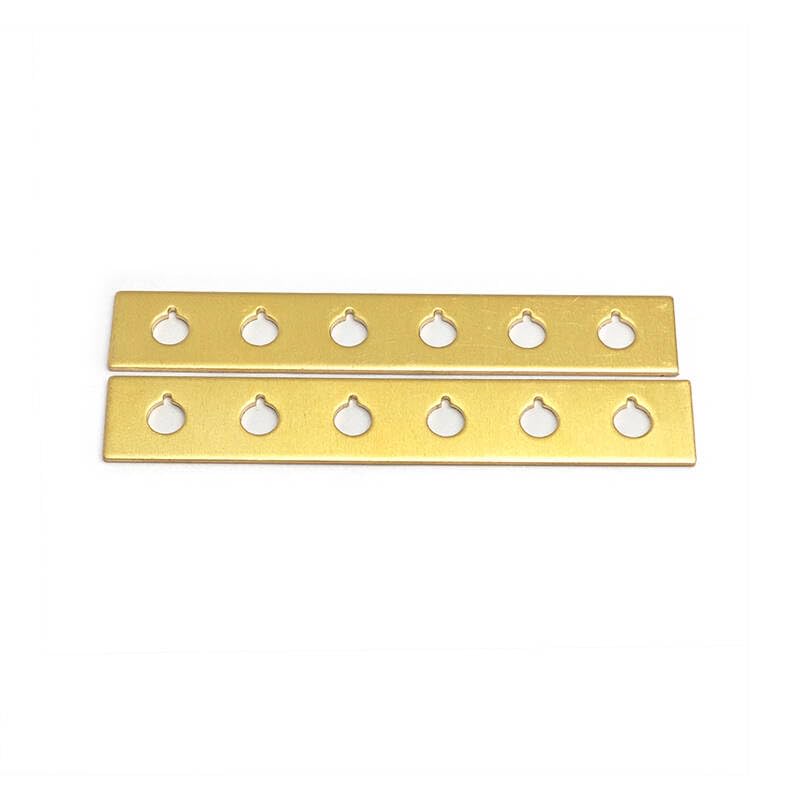 MAXCHEER 2pcs Brass Shim for Hole of Acoustic Bridge Pin Repairing with 4.5mm Hole Gasket String Spacing 54/55.5mm Luthier Tool 