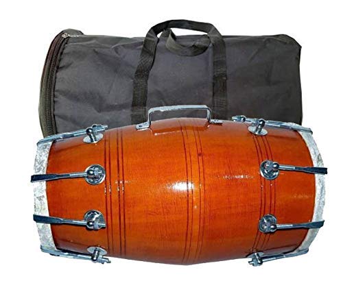 Sai Musical Professional Handmade Wooden Dholak With Bag Dholak Music Instrument 03