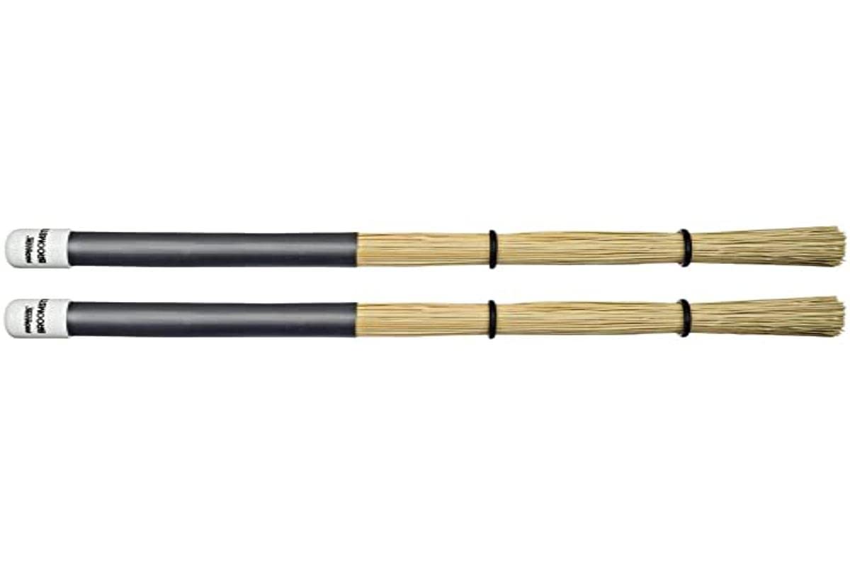 ProMark Broomsticks - Hybrid of Drum Brushes and ProMark Rods - Adjustable O-rings for Control of Bristle Spread - Handmade from