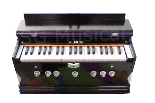 Double Bellow Harmonium, 39 Keys, Octave, 7 Stopper, Black Color, Pack Of 1