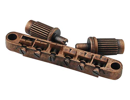 Guyker Guitar Saddle Bridge - Tune-O-Matic Bridges With Studs Replacement For Lp Epi 6 String Electric Guitar (Gm003, Bronze)