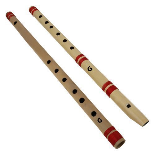 Surjan Singh & Sons Flute Set - Includes 2 Flutes: Fipple & Transverse - Both G G Scale Indian Musical Instruments For Professio
