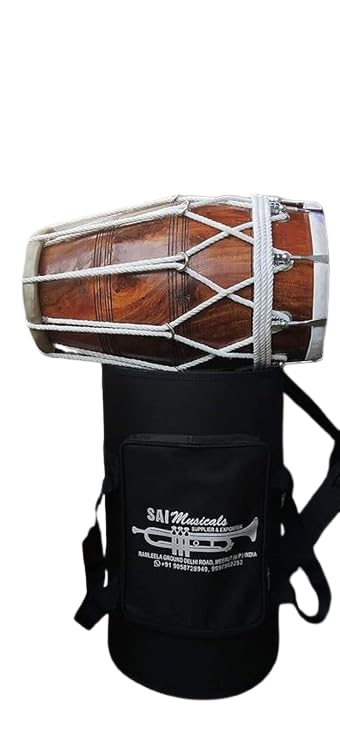 SmSai Musicals Dholak Dholki 18 Inch, With Bag