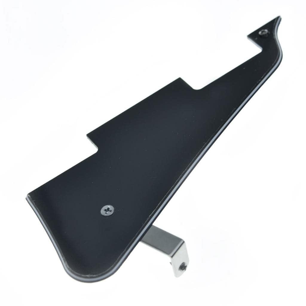 Dopro Lp Guitar Pickguard And Lp Stainless Steel Bracket With Chrome Steel Mounting Screws For Usa Les Paul Black 3Ply